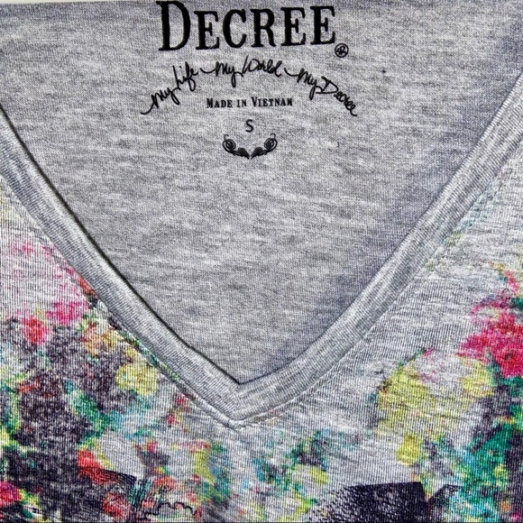 Decree Women Halloween T-shirt Skulls/ Heart Print Size S - Picture 4 of 7